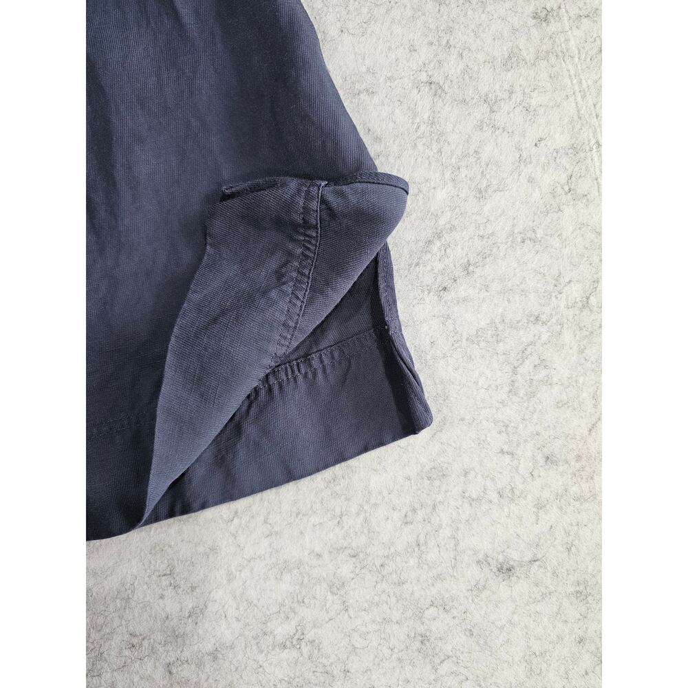 Reiss Emi Linen Blend V Neck Top, Ladder Cut Out Bars, Blue, Sz 2 - Picture 11 of 11